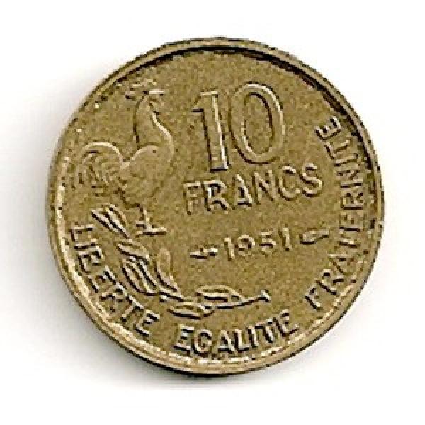 Prancūzija. 10 frankų ( 1951 ) XF